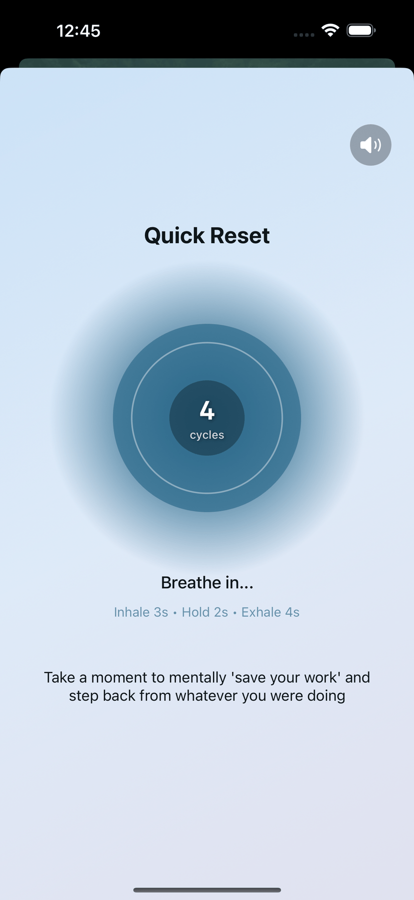 Melow App Breathing Exercise
